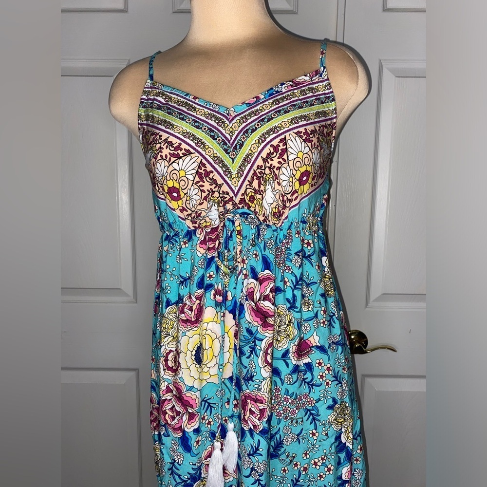 Bohemian Floral Maxi Dress – Women’s Medium, Light Blue, Everyday Boho - Picture 5 of 12